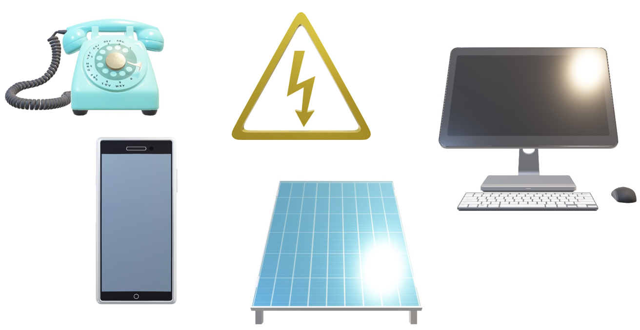 Graphic showing things that use electricity